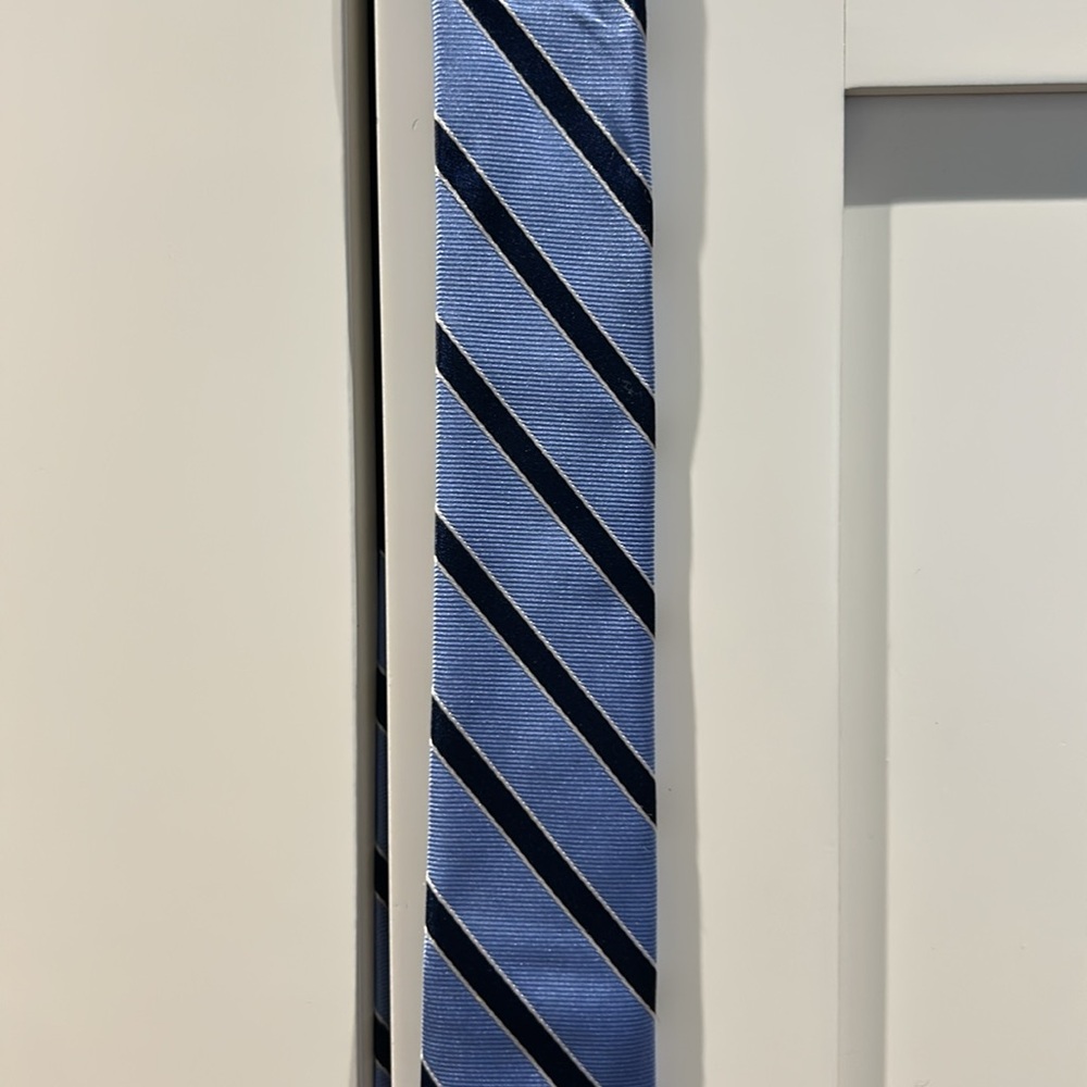 Blue striped boy’s tie from Bloomingdale’s